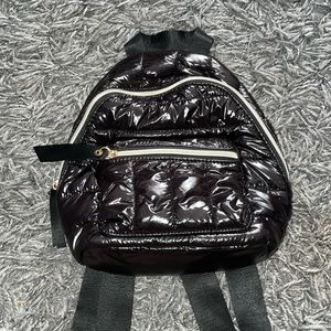 Forever 21 black puffer quilted small backpack NWT